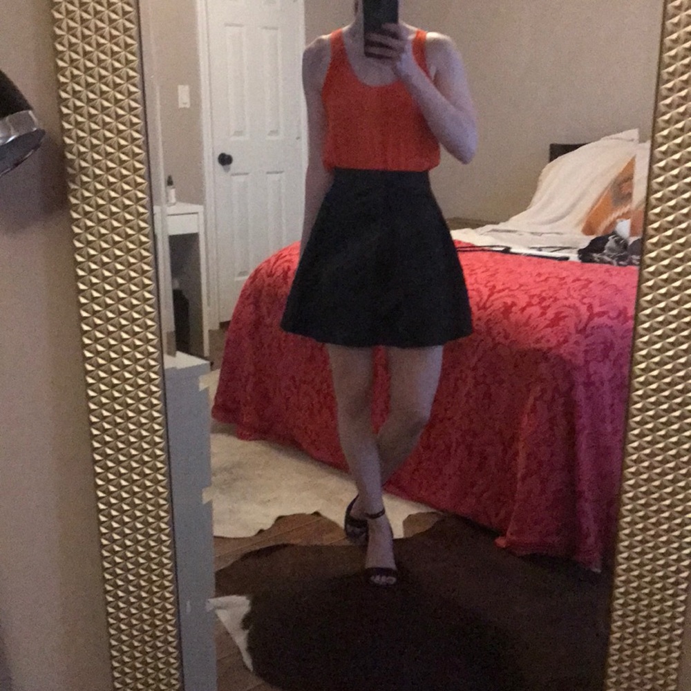 Nordstrom Black high-waist stretchy flare skirt